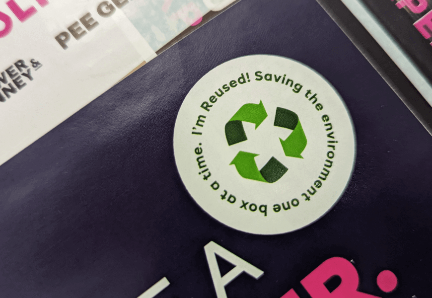 Reused packaging at Wolf Laundry