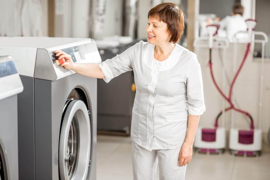 operative using a commercial laundry machine