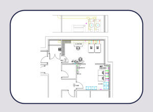 Laundry room M&E drawing with ducting plans